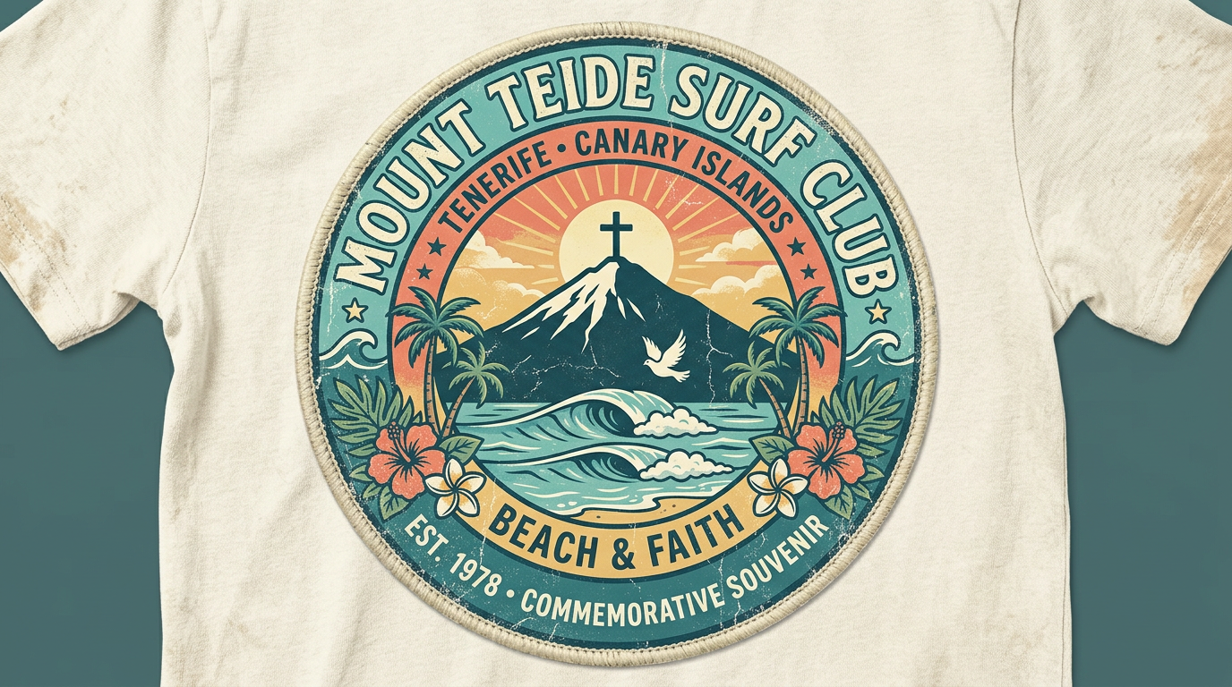 Camiseta Mount Teide Surf Club — Visita Papa Tenerife 2026